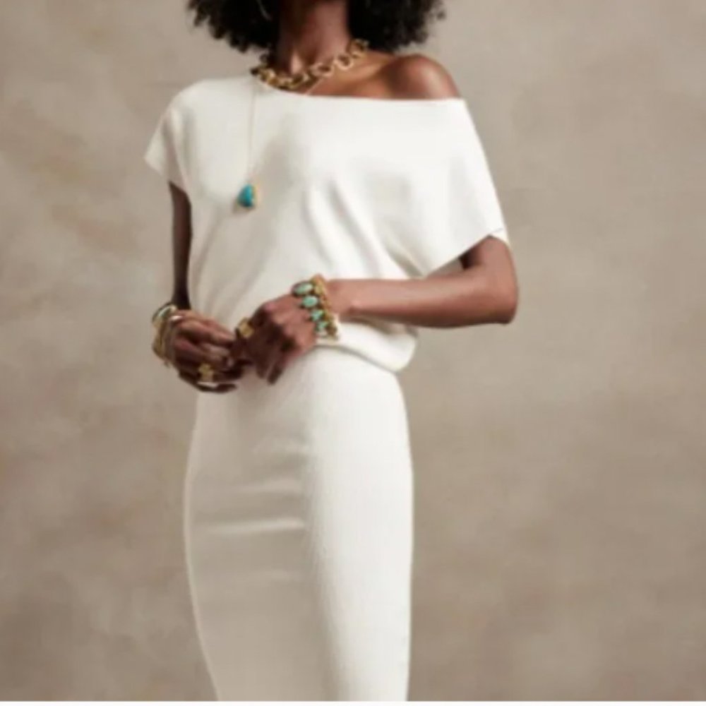 Banana Republic Dolman Sweater Off-Shoulder dress